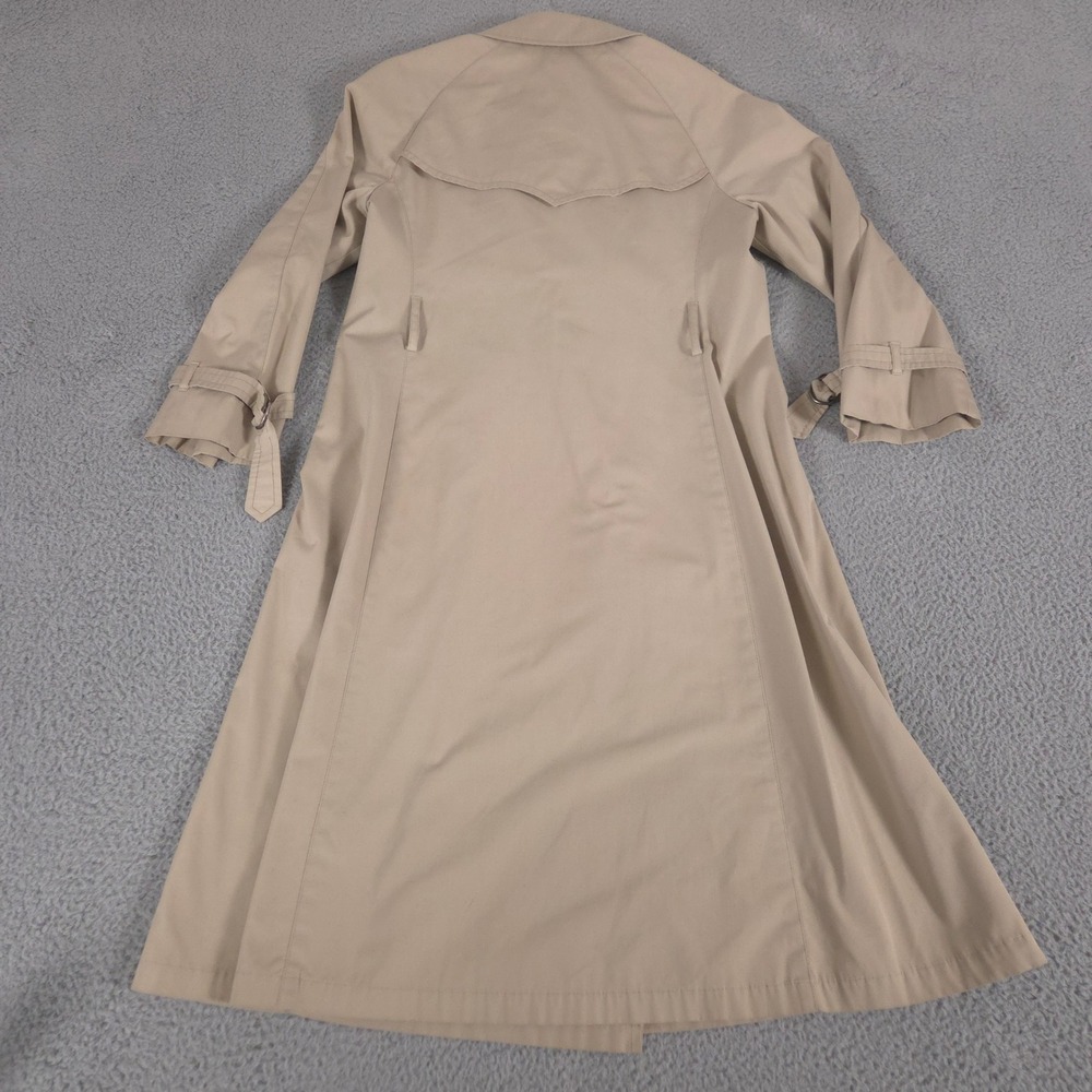 VINTAGE London Fog Coat Women 12 Tan Trench Maincoats Cotton Blend Classic 70s - Picture 11 of 13